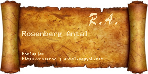Rosenberg Antal névjegykártya